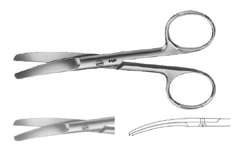 ХІРУРГ. НОЖИЦІ ВИГНУТІ Т/Т 130MM